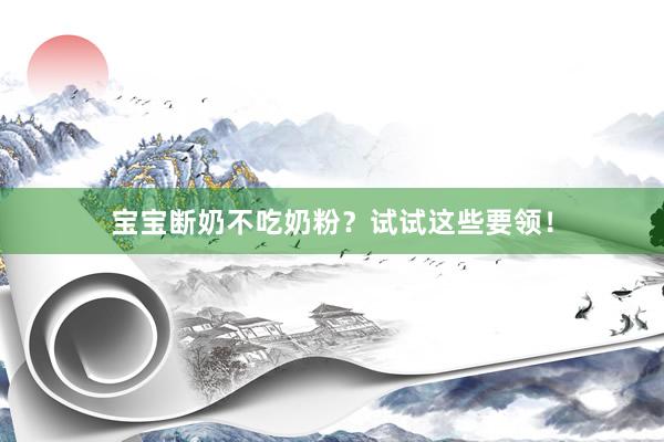 宝宝断奶不吃奶粉？试试这些要领！